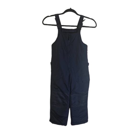 London Fog Kids Size 4 Snow Bib Overalls Front Zip Insulated Ski Pant Navy Blue - Picture 1 of 9